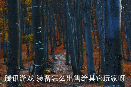 qq游戏装备如何转让，腾讯游戏 装备怎么出售给其它玩家呀