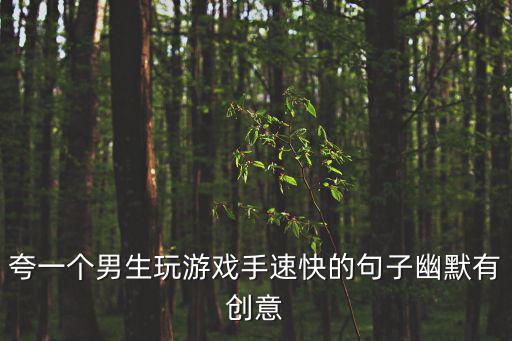 夸一个男生玩游戏手速快的句子幽默有创意