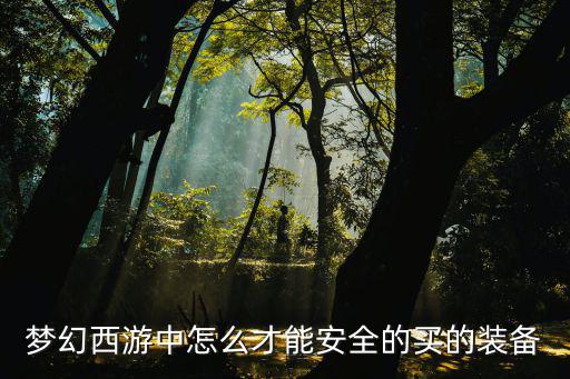 梦幻西游中怎么才能安全的买的装备