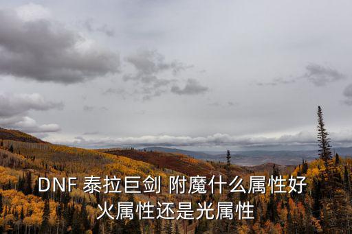 dnf拉丁附魔什么属性，DNF 泰拉巨剑 附魔什么属性好 火属性还是光属性