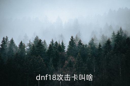 dnf18攻击卡叫啥