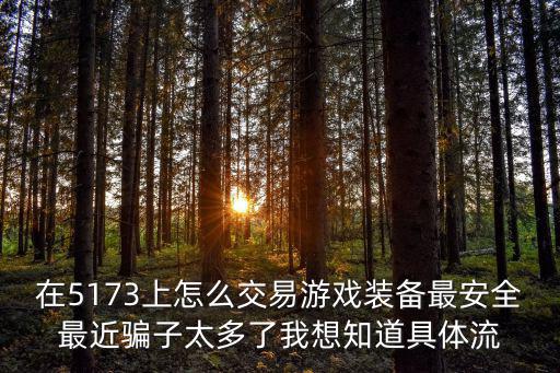如何防非官方交易游戏装备，在5173上怎么交易游戏装备最安全最近骗子太多了我想知道具体流