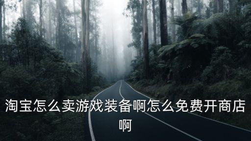 淘宝怎么卖游戏装备啊怎么免费开商店啊