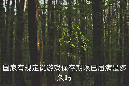 国家有规定说游戏保存期限已届满是多久吗