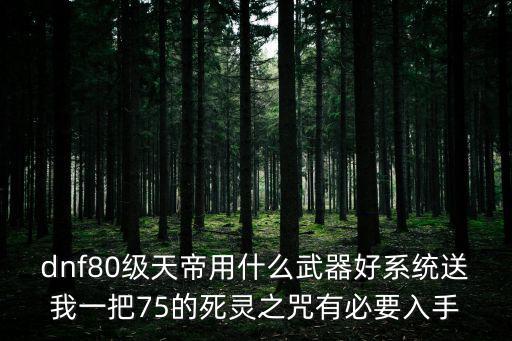 dnf80级天帝用什么武器好系统送我一把75的死灵之咒有必要入手