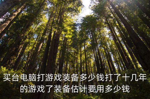 买台电脑打游戏装备多少钱打了十几年的游戏了装备估计要用多少钱