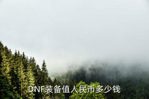 DNF装备值人民币多少钱