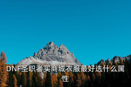 DNF圣职者买商城衣服最好选什么属性