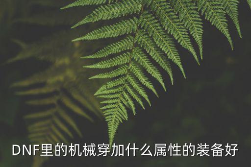 dnf机械加堆什么属性，DNF机械的装备要加什么属性的