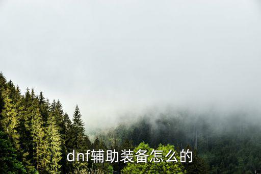 dnf辅助装备怎么的