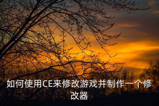 如何使用CE来修改游戏并制作一个修改器