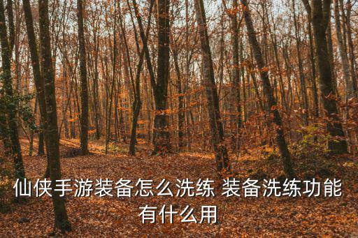 仙侠手游装备怎么洗练 装备洗练功能有什么用