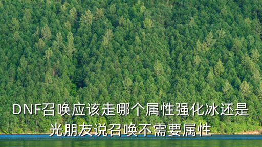 DNF召唤应该走哪个属性强化冰还是光朋友说召唤不需要属性