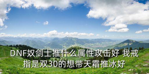 dnf奴剑士技能什么属性，奴剑游侠应该加什么属性点好