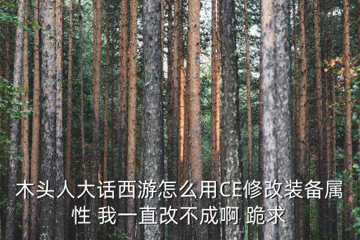 木头人大话西游怎么用CE修改装备属性 我一直改不成啊 跪求
