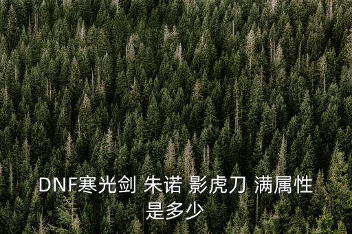 DNF寒光剑 朱诺 影虎刀 满属性是多少