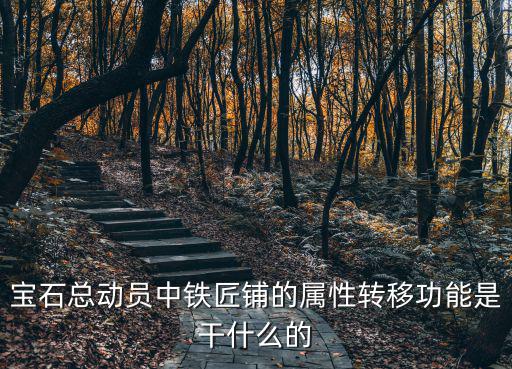 宝石总动员中铁匠铺的属性转移功能是干什么的