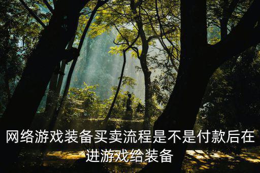 网络游戏装备怎么认定，我玩的网络游戏买装备的步骤是什么先给他汇款吗