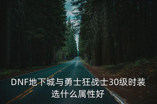 DNF地下城与勇士狂战士30级时装选什么属性好
