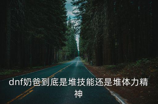 dnf奶爸到底是堆技能还是堆体力精神