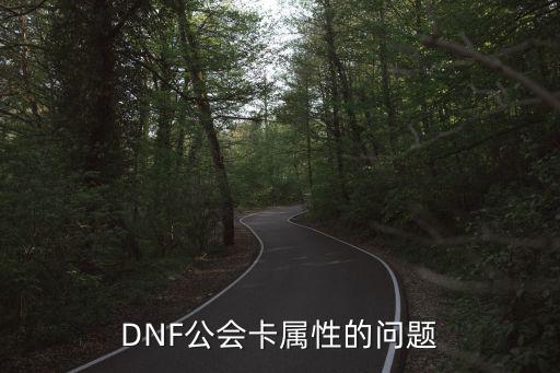 DNF公会卡属性的问题