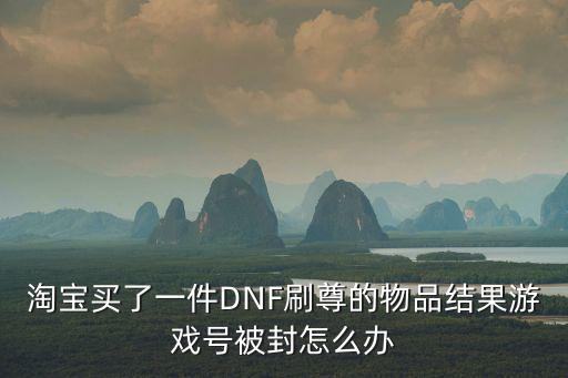 淘宝买了一件DNF刷尊的物品结果游戏号被封怎么办