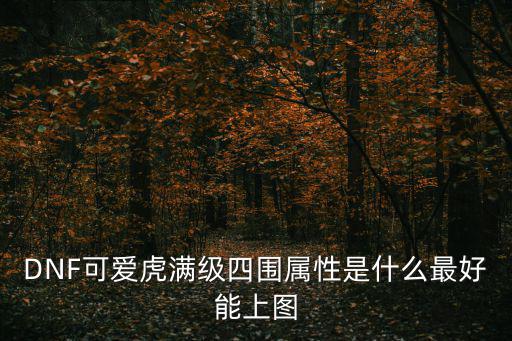 DNF可爱虎满级四围属性是什么最好能上图