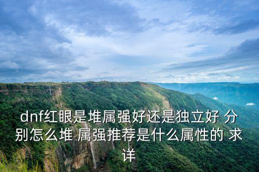 dnf红眼是堆属强好还是独立好 分别怎么堆 属强推荐是什么属性的 求详