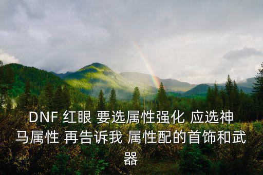 DNF 红眼 要选属性强化 应选神马属性 再告诉我 属性配的首饰和武器
