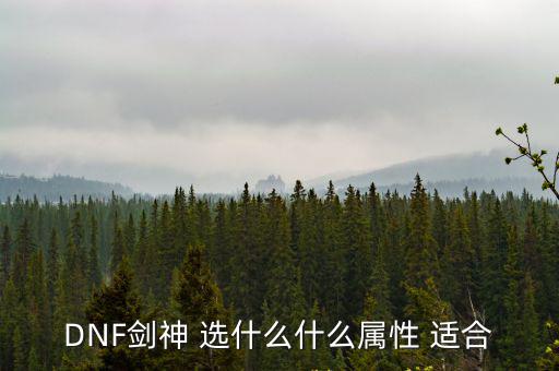 dnf剑神看什么属性，DNF剑神 选什么什么属性 适合