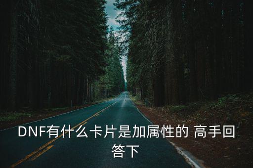 DNF有什么卡片是加属性的 高手回答下
