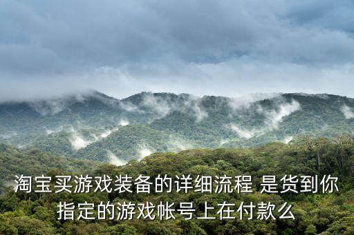 购买游戏装备怎么发货，淘宝买游戏装备的详细流程 是货到你指定的游戏帐号上在付款么