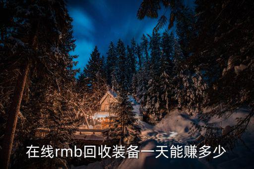 在线rmb回收装备一天能赚多少