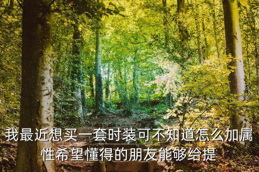 我最近想买一套时装可不知道怎么加属性希望懂得的朋友能够给提