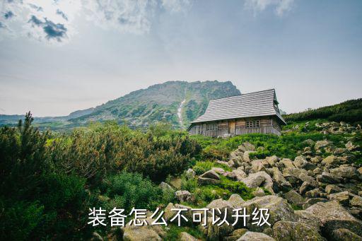 装备怎么不可以升级