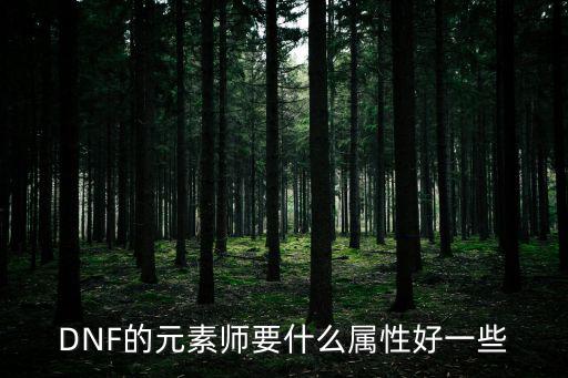 DNF的元素师要什么属性好一些