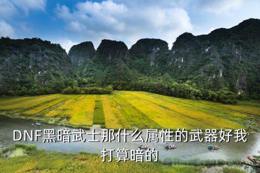 DNF黑暗武士那什么属性的武器好我打算暗的