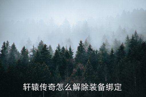 轩辕传奇怎么解除装备绑定