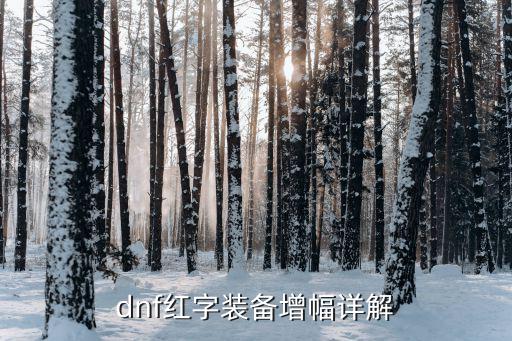 dnf红字装备增幅详解