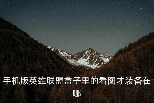 手机版英雄联盟盒子里的看图才装备在哪