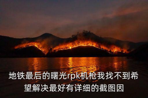 地铁最后的曙光rpk机枪我找不到希望解决最好有详细的截图因