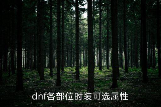 dnf头部时装选什么属性，DNF时装所有部位的属性