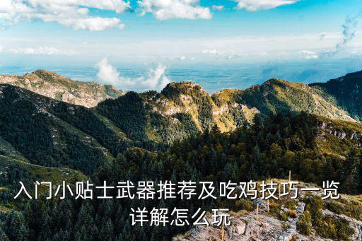 入门小贴士武器推荐及吃鸡技巧一览 详解怎么玩