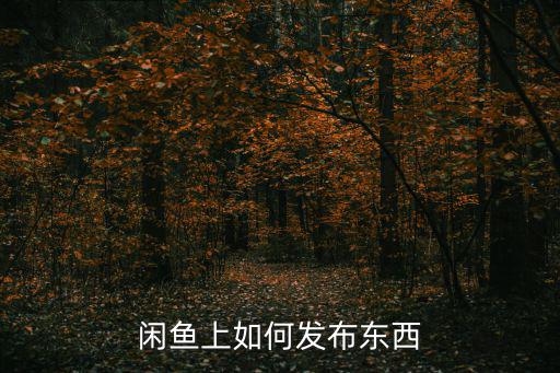 闲鱼上如何发布东西