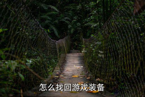 怎么找回游戏装备