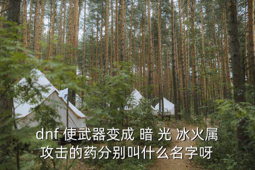 dnf 使武器变成 暗 光 冰火属攻击的药分别叫什么名字呀