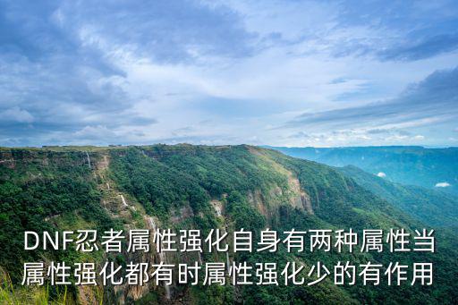 DNF忍者属性强化自身有两种属性当属性强化都有时属性强化少的有作用