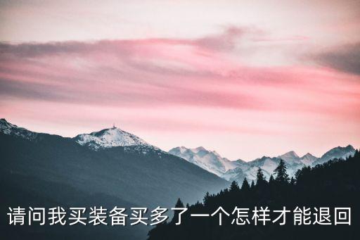 请问我买装备买多了一个怎样才能退回