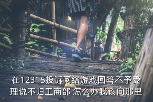 在12315投诉网络游戏回答不予受理说不归工商部 怎么办我该向那里