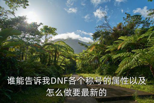 dnf团长称号要什么属性，DNF有那些称号 都是什么属性
